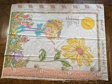 Vintage Herself the Elf Fabric Growth Chart Flower Bees Wall Hanging Panel READ picture