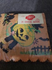 Vintage Package Of 24 Cocktail Napkin Boy Hilding A Pumpkin 1950s picture
