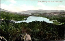 Loch Achray and Loch Vennacher Landscape Vintage Postcard 4P24-9 picture