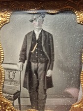 Rare Find 1861-65 1/9th Plate Armed Confederate Militiaman From South Carolina picture