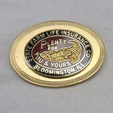 Vtg Pin State Farm Life Insurance Bloomington, IL Thanksgiving Gold picture