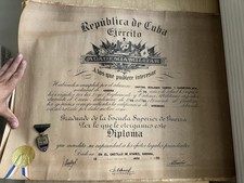 Ejército constitucional. Academia Militar Diploma 1950 Havana picture