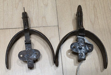 Antique Vintage Rebel Cowboy Spurs - Hammered Metal picture