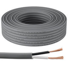 14/2 Duplex Trailer Brake Wire, Pure Copper SAE J1128, Gray, 100FT picture