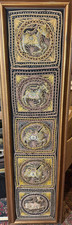 Huge Vintage Burmese Embroidered And Beaded Kalaga With 5 Horse Panels - Framed picture
