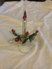 Vintage Christmas Mercury Glass Candle Decoration with Ornaments Japan 1950s picture