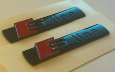 2 x AUDI S-LINE WING Gloss Black Emblem Badge For A1 S1 A3 S3 RS picture
