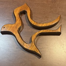 Vintage MCM Wooden Bird Wall Plaque Decor Abstract Silhouette Mid Century Modern picture