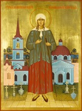 Saint Xenia of St. Petersburg — Russian Orthodox Icon, Canvas on Wood picture