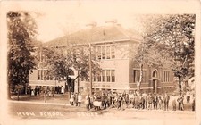 RPPC Bevier MO Missouri High School Macon Railroad Cancel RPO Photo Postcard F2 picture