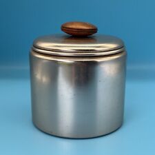 Vintage Mirro Metal & Wood 6” Cannister Copper Colored Inside picture