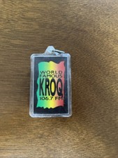 Vintage 1980's World Famous KROQ 106.7 RADIO Keychain/Key Ring Used picture