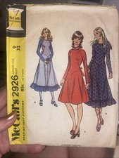 Vintage 1971 McCall’s Dress Sewing Pattern 2926 Size 9 Jr. Cut Complete  picture