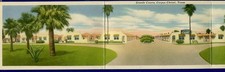 Corpus Christi Texas Grande Courts tri view foldout linen postcard Tichnor E506 picture