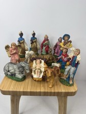 Vintage Italian Plaster Chalkware  Nativity Pieces Set Of 13  picture