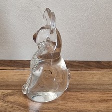 Vtg Rare Wedgwood Glass Crystal Clear Sitting Rabbit Stennett-Wilson / Miller? picture