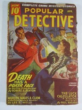 Popular Detective Pulp April 1946 GD/VG Classic Sci-Fi / Horror Cover cover picture