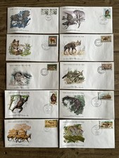 Lot Of 10 Various Vintage 1977 First Day Covers - World Wildlife Fund picture