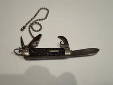 Vintage Ulster Knife Co 4 Blade Scout Pocket Knife Jigged Delrin 1960s picture
