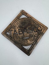 Vintage Tabasco McIlhenny Co Cast Iron Trivet Avery Island LA Wall Hanging 6” picture