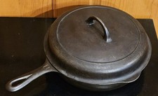 RARE Old Griswold 8 Cast Iron All In One Dinner Skillet #1008 Patent Applied For picture
