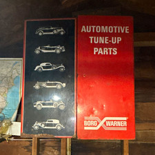 Borg Warner Vintage Automotive Tune-Up Parts Advertising Sign Gas & Oil Red picture