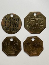 Lot Of 4 -1920's NASH - BUICK - DODGE BROS Automotive Automobile Brass Tags picture