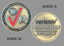 Verizon 5G Tower Red Black Enamel Bronze Challenge Coin 1#31 picture