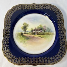 Royal Worcester Hand Painted Anne Hathaway’s Cottage Plate J Hendry Signed 1935 picture