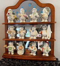 Vintage 2000 Lenox 12 Months of Snowmen COMPLETE collection With Display Shelf picture