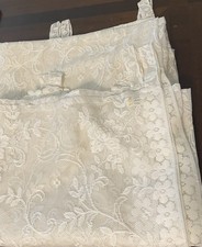 Vintage JC Penney Lace Curtain Panels (2) White Floral Polyester 55x80” Each picture