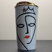 Starbucks 2015 Crown Anniversary Siren Face Ceramic Tumbler Traveler Mug 10oz picture