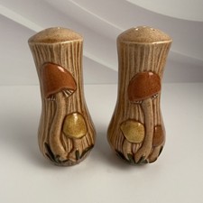 Vintage Arnels Merry Mushroom Ceramic Salt & Pepper Shakers 1970s picture