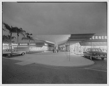 Photo:Bradenton Florida Cortez Plaza Shopping Center Night Entrance 1950s picture