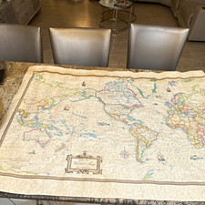 🔥Discontinued 1999Large Antique Style World MapPrint Unframed Wall Map Artwork picture