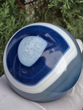 Blue Banded Agate (2.6in 388gm) Crystal Sphere Large Brazil Dyed Decorative Gift picture