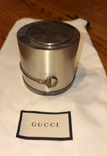 Vintage Gucci Silver Plated Horsebit Container made in Italy picture