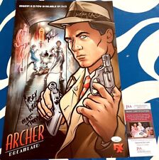 Archer cast signed autographed auto 2017 SDCC poster Judy Greer Lucky Yates JSA picture