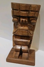 Vtg Wood Carved Statue Tribal TIKI Polynesian Strength War Phillipines Hawaii picture