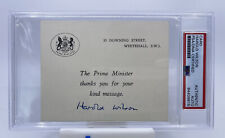 Former British PM Harold Wilson Autograph Official Note PSA/DNA Prime Minister picture