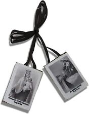 Vintage Style Wool-Backed Scapulars Catholic, Colorless Scapular Necklace, 18 In picture