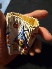 Vtg Native American Lakota Beaded Western Cigarette Tobacco Pouch Peyote Bird  picture
