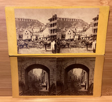 C. 1870s 2 RARE Quebec City Stereoviews - Saint-Famille St. & Dufferin Terrace picture