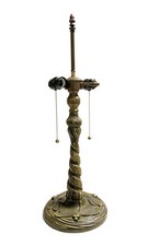 Tiffany Lamp Base-DRAGONFLY Design-Replacement Base Only, 2-Light Pull Chain-Brz picture