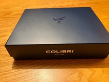 BNIB Colibri EVO Lighter & S-Cut Cigar Cutter Gift Set Black/Chrome Belmont picture