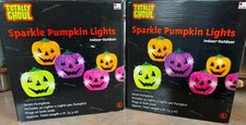 2 Vtg Totally Ghoul Sparkle Pumpkin String Lights~Halloween~Indoor/Outdoor~Nice picture