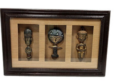 Vintage Primitive Figures Tribal 3D Artistic Shadow Box picture