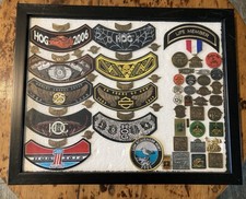 HOG Harley Davidson Owners Group Patches Pins Ladies Pins Rally Framed Huge Lot picture