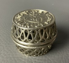 vtg metal Judaica Travel Candlesticks mini pocket.israel Jewish Jerusalem picture