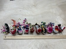 Vintage 60’s/70’s Chenille Peking Velvet Ornaments (10 Pieces) picture